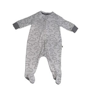 Baby Gap Cloud Print Footed Pajamas Sleepers 0 3 Months White Gray
